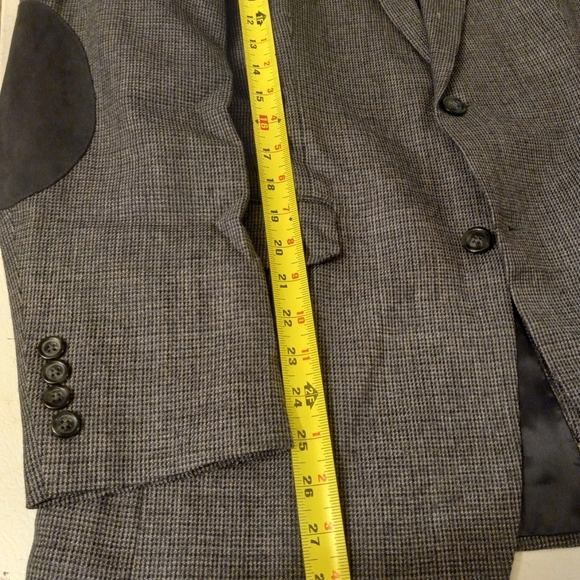 STAFFORD Essentials Wool Classic Fit Sports Blazer Jacket Gray Tweeded Size 38R - Picture 9 of 10